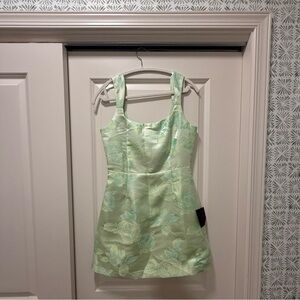 Floral Green Sleeveless Dress
